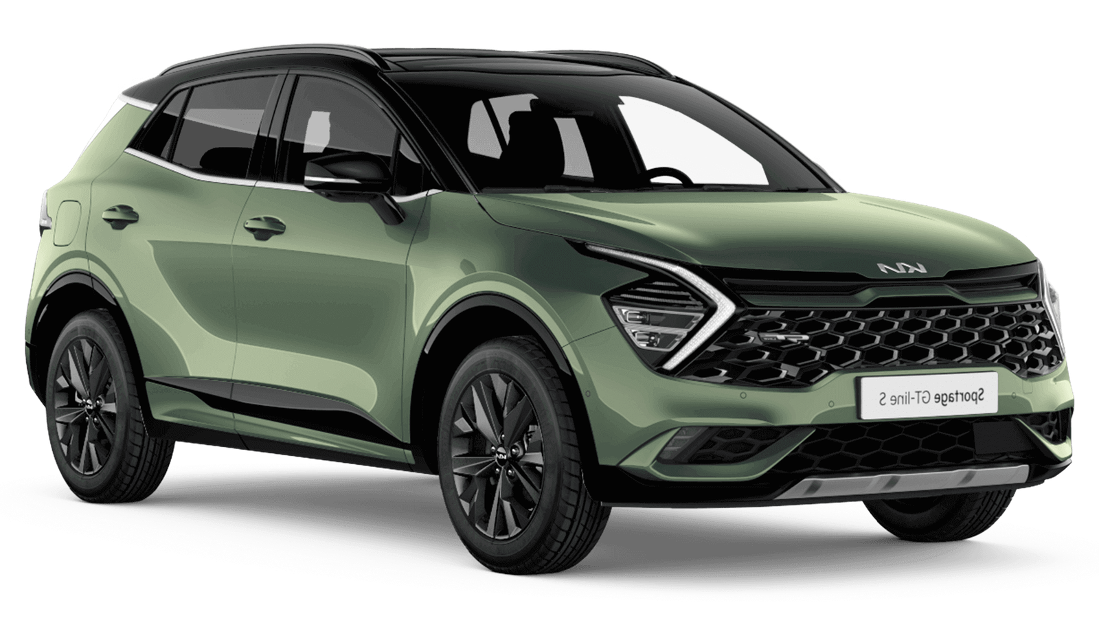 A modern green SUV.