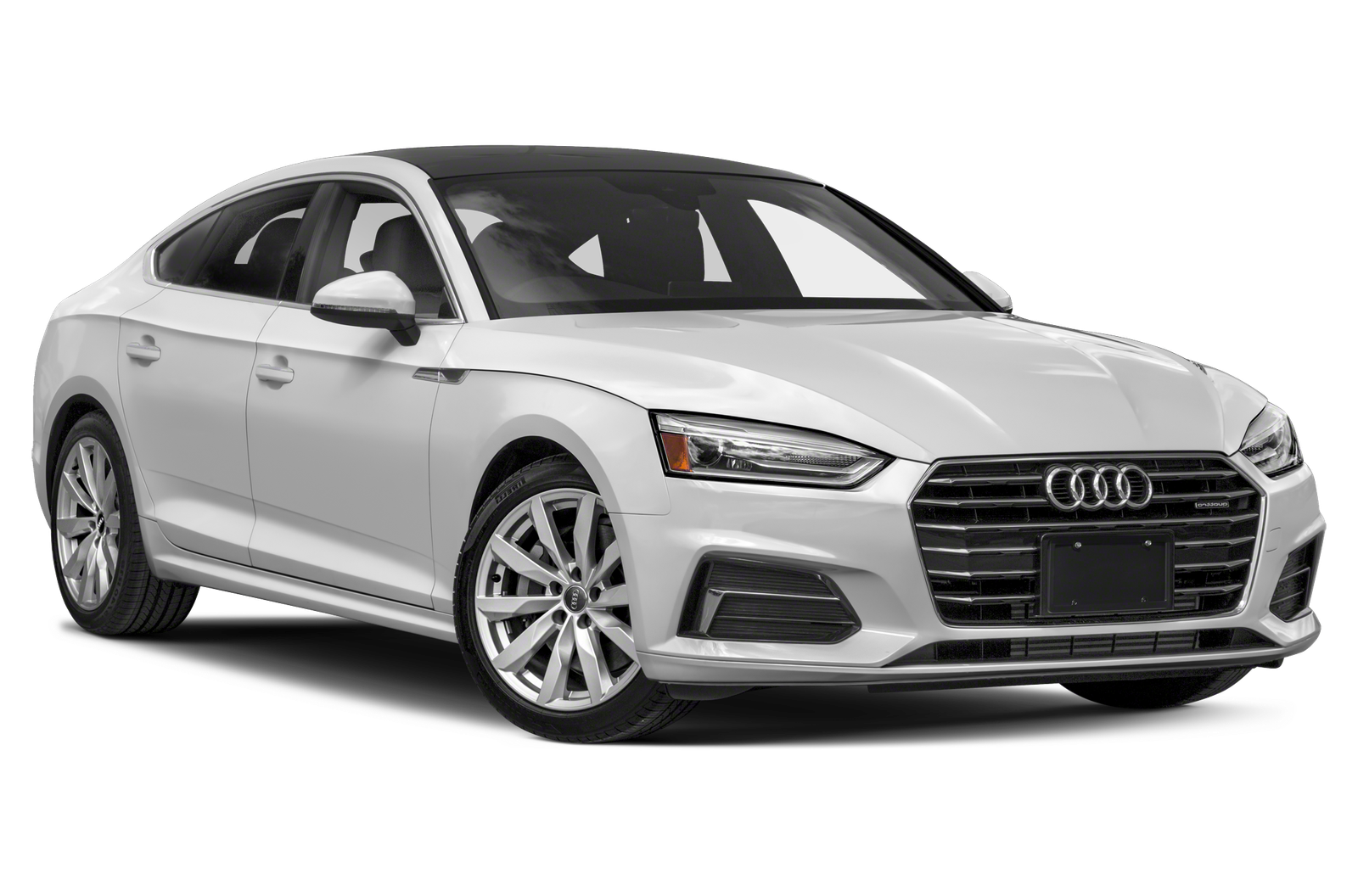 A white Audi sedan.